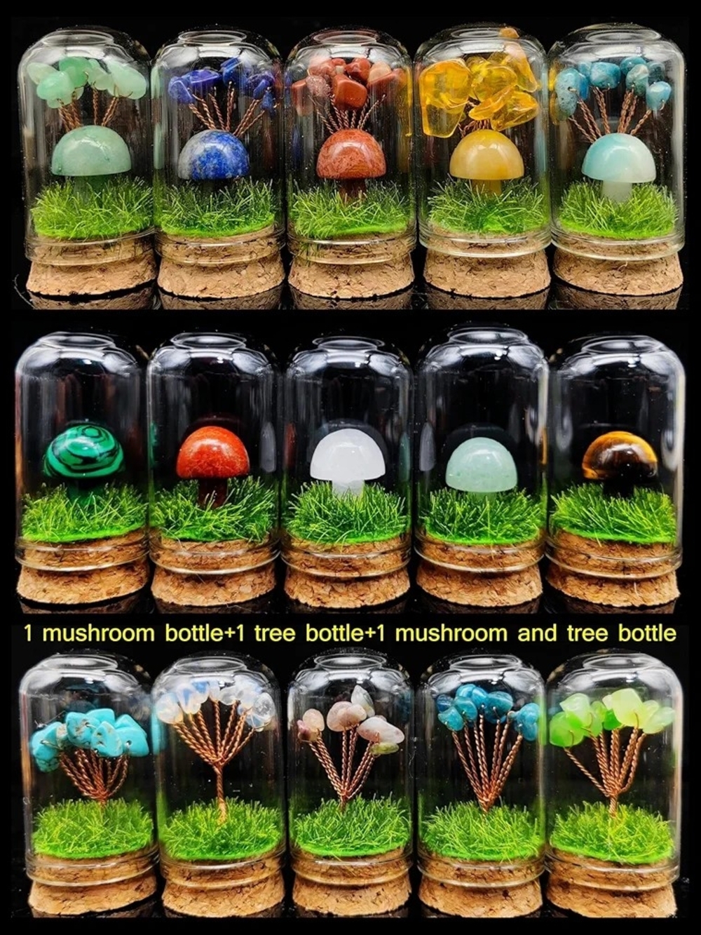 Handmade Mushroom Dome - 3 PC Rose Quartz